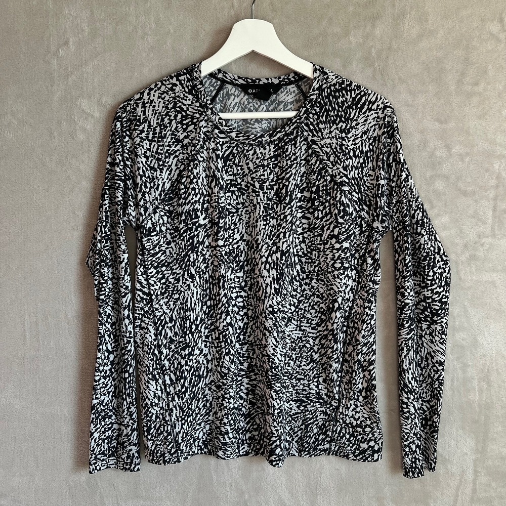 Athleta Shirt Size S/P Ultimate Train Printed Top Long Sleeve Athletic